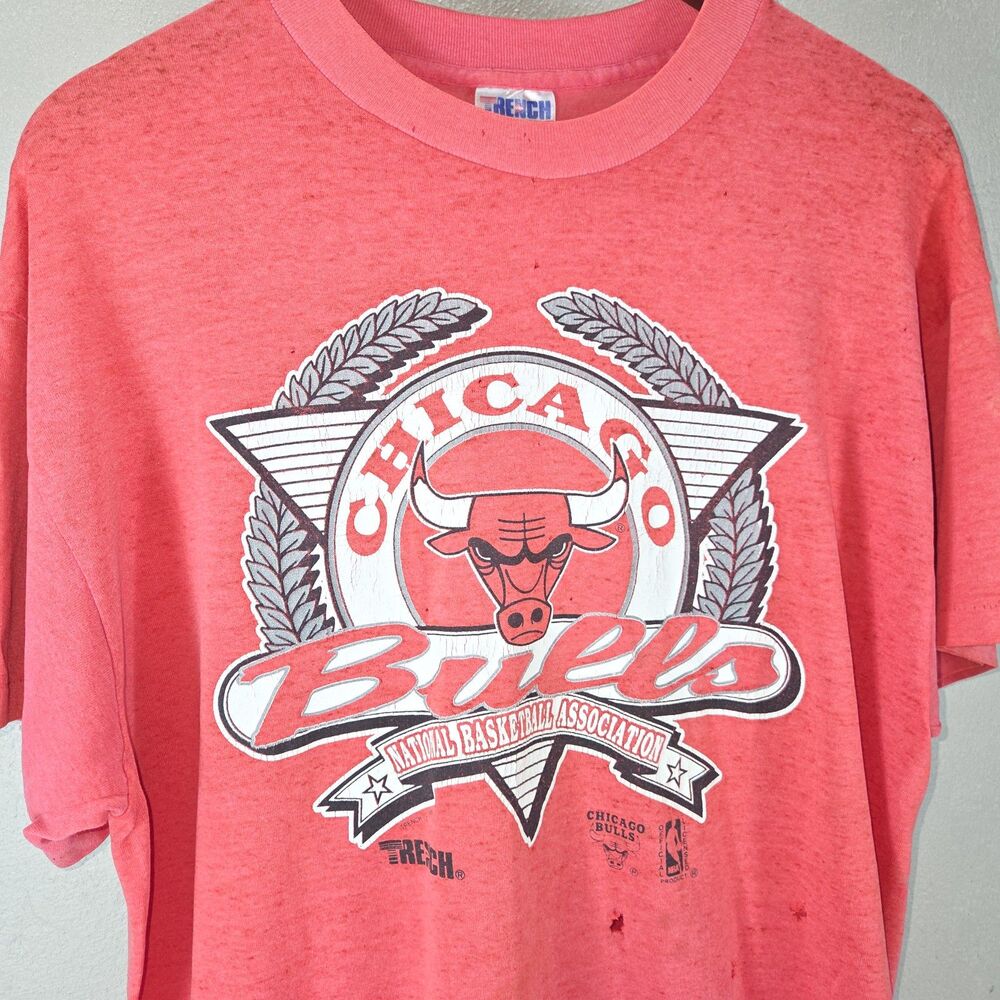 Vintage 1992 Chicago Bulls Single Trench Ultra Stitch Graphic Tee Sz XL